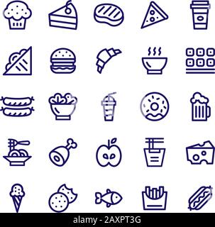 Food delivery icon. Outline food delivery vector icon for web