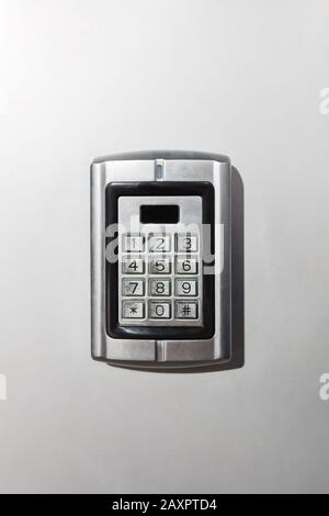 Close up of modern home security keypad access panel. Space for copy. Stock Photo