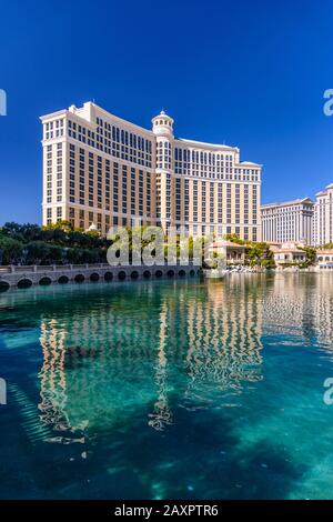 USA, Nevada, Clark County, Las Vegas, Las Vegas Boulevard, The Strip, Hotel Bellagio Stock Photo