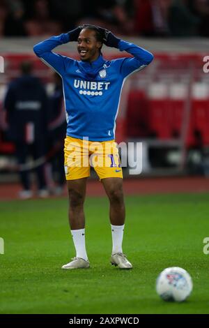 Daniel Johnson #12 of Stoke City celebrates his goal and the opening ...