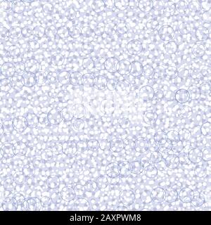 blue and white foam texture seamless vector pattern Stock Vector