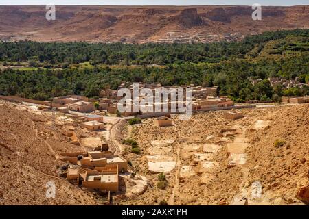 A historical old village in Ziz Gorges, Morocco Stock Photo