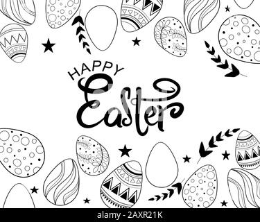 Vector of Easter holiday card displaying eggs Stock Vector