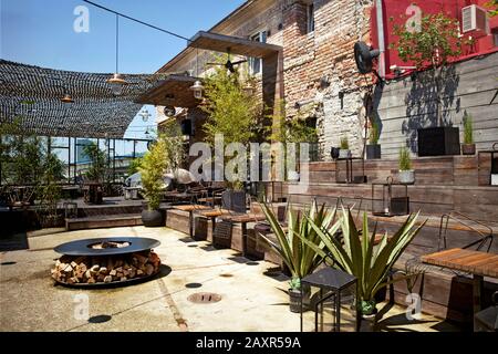 Restaurant, Terrace, Belgrade, Serbia Stock Photo