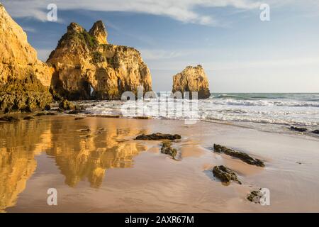 Rock formation at Praia da Prainha, Alvor, Algarve, Faro district, Portugal Stock Photo