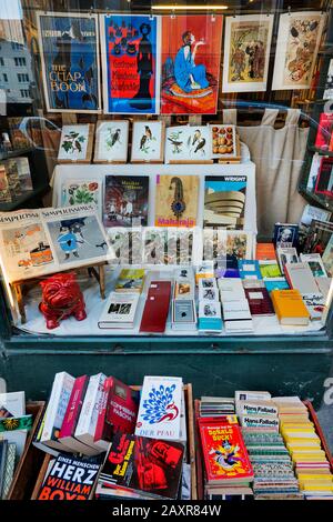Shop window of an antiquarian bookstore in the Tuerkenstrasse, Maxvorstadt, Munich, Upper Bavaria, Bavaria, Germany Stock Photo