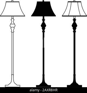 Floor lamp. Elegant style. Flat vector Stock Vector