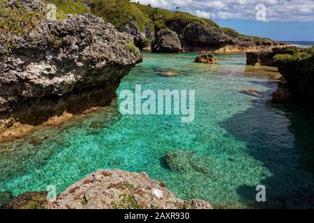 Limu Pools swimming and snorkelling on the northwestern coast of the Pacific island of Niue. Stock Photo