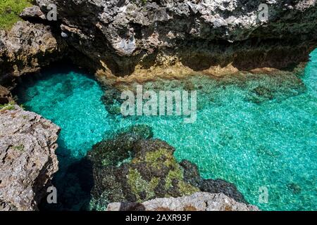 Limu Pools swimming and snorkelling on the northwestern coast of the Pacific island of Niue. Stock Photo