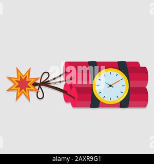 time bomb explosive  isolated vector illustration Stock Vector