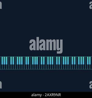 Abstract blue background with piano keys. ready to put custom text. Stock Vector illustration Stock Vector