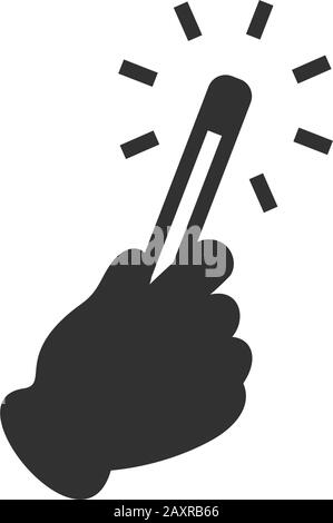Hand holding Magic Wand with sparkles Icon. Stock Vector illustration isolated Stock Vector