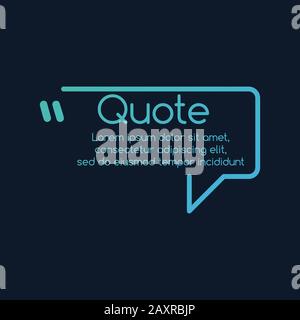 Innovative vector quotation template in quotes. Creative vector banner illustration with a quote in a frame with quotes. Vector illustration isolated Stock Vector