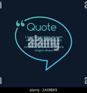 Innovative vector quotation template in quotes. Creative vector banner illustration with a quote in a frame with quotes. Vector illustration isolated Stock Vector