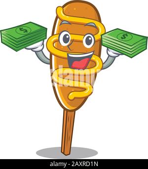 Businessman Hot Dog Cartoon Character Stock Vector - Illustration of  summer, cute: 100235846