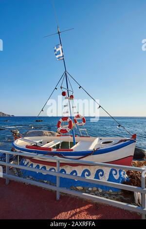 Boats in the harbor, countryside, Crete, Greece Stock Photo