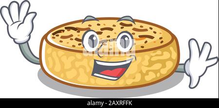 Waving friendly crumpets with mascot design style Stock Vector