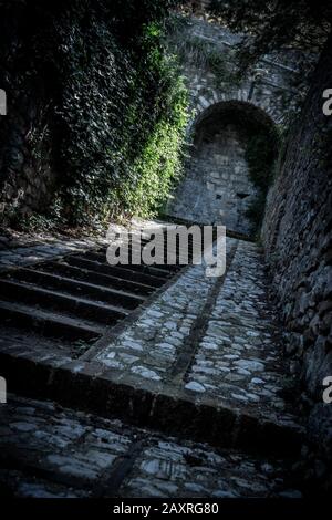 Stairs in Spello, province of Perugia, Umbria, Italy Stock Photo