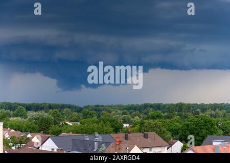 Germany, Baden-Württemberg, Karlsruhe, district Durlach, storm clouds with thunderstorm potential. Stock Photo