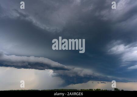 Germany, Baden-Württemberg, Karlsruhe, district Durlach, storm clouds with thunderstorm potential. Stock Photo