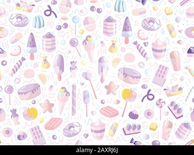 Cute pastel candy sweets collage, I want candy Poster for Sale by