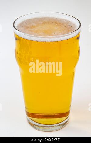 An isolated beer pint on a white background Stock Photo