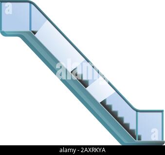 Escalator icon. Cartoon of escalator vector icon for web design isolated on white background Stock Vector