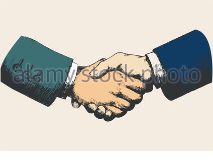 cartoon businessmen shaking hands icon, colorful design Stock Vector