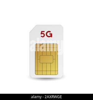 5G SIM card. Vector illustration. Mobile networks technology. Stock Vector