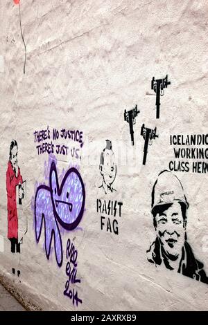 Graffiti, street art, Iceland, Reykjavik, Europe Stock Photo