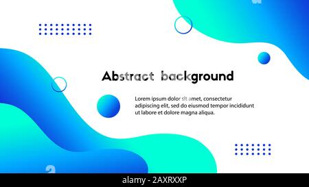 Liquid blue abstract background. Vector banner template for social media, web sites, Fluid wavy shapes Stock Vector