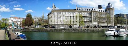 View of the Bathurst Basin and the old Bristol General Hospital, part of Bristol Docks, Bristol England, United Kingdom Stock Photo