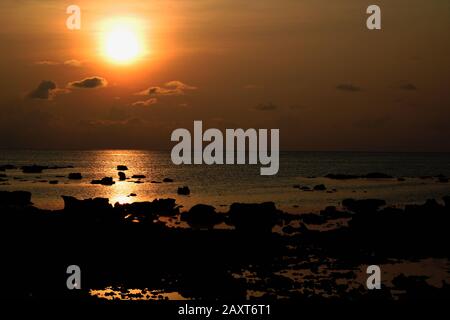 Sunrise at mangrove bay at Cempedak Private Island Resort, Bintan, Indonesia Stock Photo