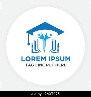 Education with graduation concept logo vector Stock Vector