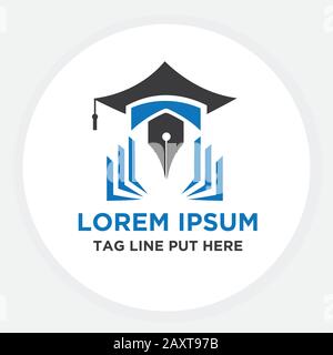 Education with graduation concept logo vector Stock Vector
