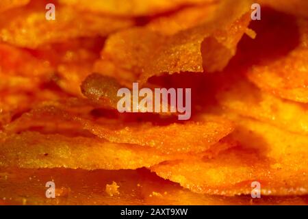 fresh and spicy potato chips snack Stock Photo