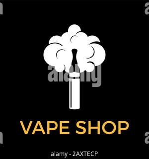 Vape shop sign, vector electronic cigarette illustration Stock Vector