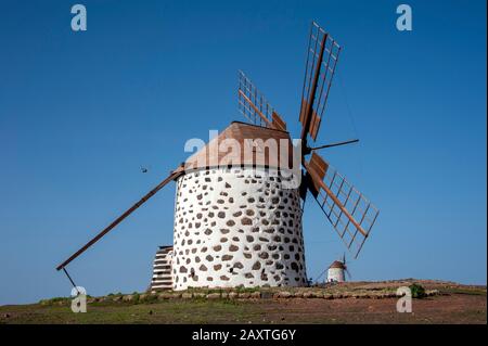 Fuerteventura, Molinos de Vilaverde, traditionelle Windmühle Stock Photo