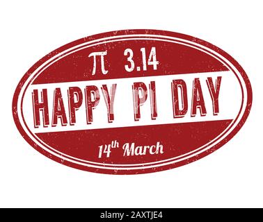 Happy Pi day sign or stamp on white background, vector illustration Stock Vector