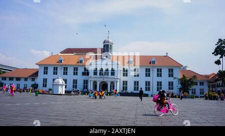 Jakarta, Indonesia - February 12th, 2020: Tourist seen at Fatahillah Museum or well known as Kota Tua or Old Town in Central Jakarta, Indonesia Stock Photo