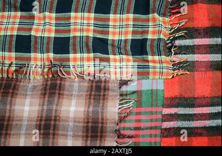abstract background: quilt of different colors and pattern of the cell lines Stock Photo