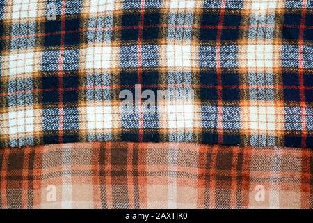 background multicolored old wool blanket stitched cell Stock Photo