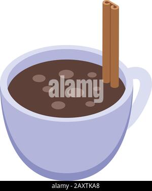Hot cocoa cup icon, isometric style Stock Vector
