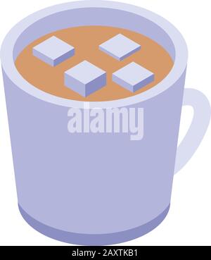 Marshmallow cocoa drink icon, isometric style Stock Vector
