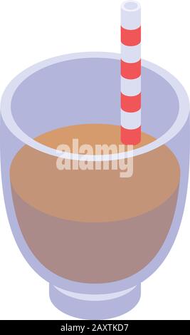 Cocoa drink icon, isometric style Stock Vector