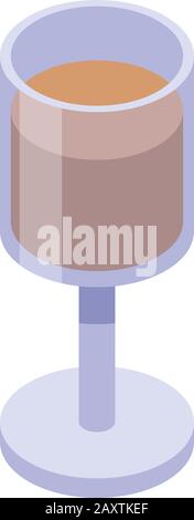 Cocoa cocktail icon, isometric style Stock Vector
