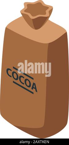 Cocoa sack icon, isometric style Stock Vector