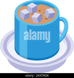 Cocoa mug icon, isometric style Stock Vector