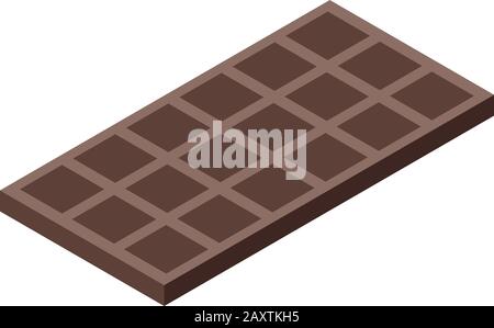 Chocolate bar icon, isometric style Stock Vector