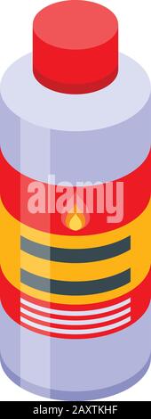 Fire ignite bottle icon, isometric style Stock Vector